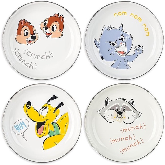 NEW set of 4 Disney Critters dining plates 9” enamel stainless steel metal